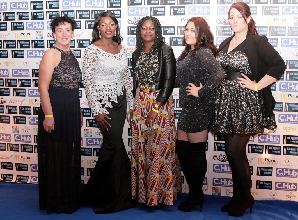 Caroline with members of her staff at the C. Hub Magazine's CA Awards 2015 where she won the Entrepreneur of the year award.